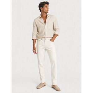 Vince VM.212 Coastal Boat Jeans Cream Off White 100% Cotton Made in USA Mens 36